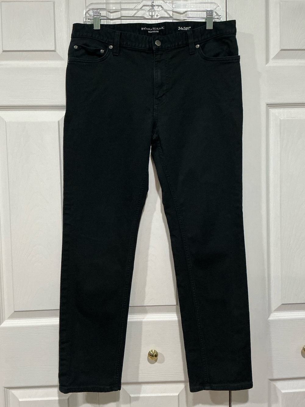 💙 Banana Republic Traveler Men’s Slim Fit Black Denim Jeans - 34 x 30 (01239)